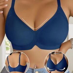 Seamless Jelly Blue Bra for Plus Size Women Breast